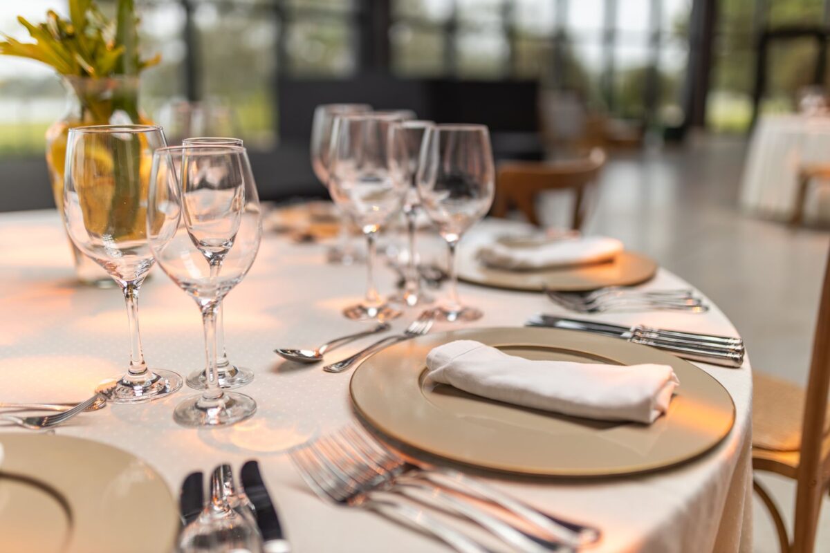 french fine dining table setting elegant restaurant