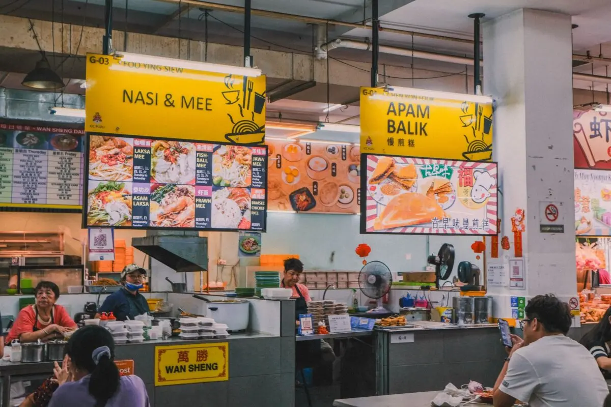 singapore hawker centre noodles bowl