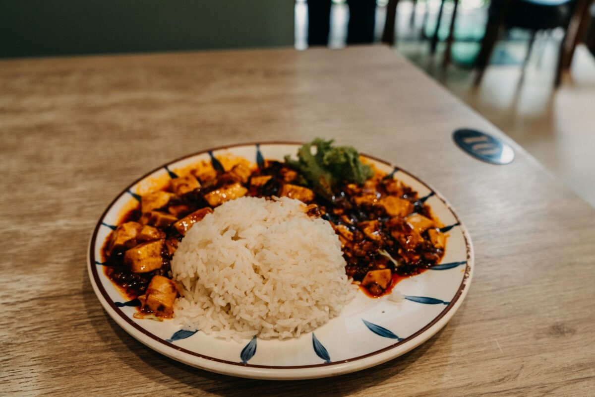 sichuan mapo tofu dish closeup