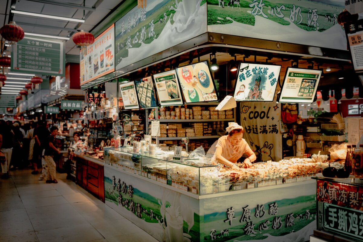 singapore hawker centre food stalls interior